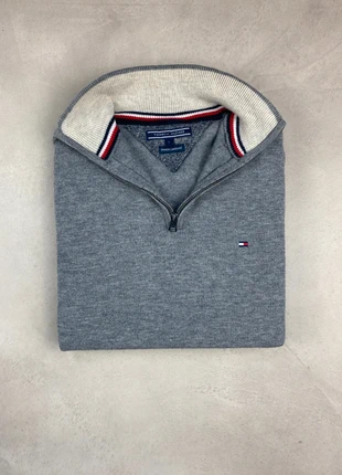 Pull Half Zip Quart Zip 1/2 1/4 Zip Tommy Hilfiger Gris Logo Brodé Taille L Homme 100% Coton, marca: Tommy Hilfiger, estado: Muy bueno, tamaño: L, 35,00 €, 37,45 € Protección al comprador incluida