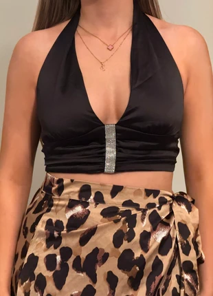 Bershka black halter top, brand: Bershka, condition: Very good, size: L / 40 / 12, €15.00, €16.45 includes Buyer Protection