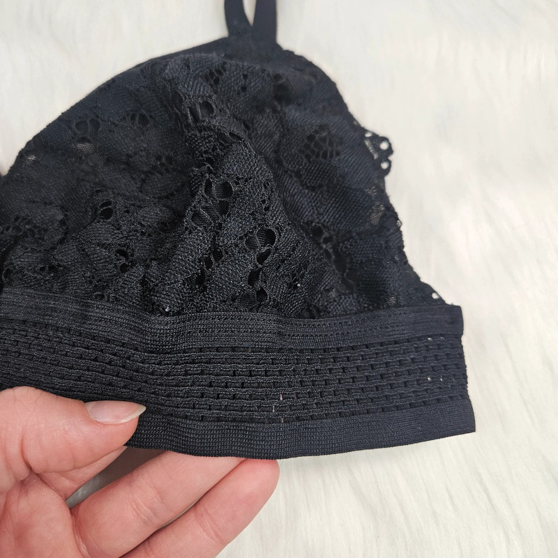 Xhilaration Black Lace Triangle Bralette 3