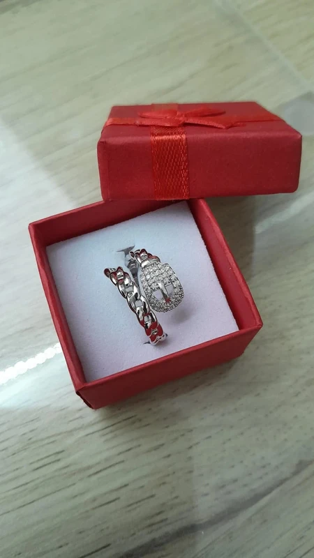 Bague avec boucle de ceinture, chaine, réglable, - photo numéro 3