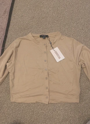 missguided sand button front long sleeve crop top, brand: Missguided, condition: New with tags, size: XL / UK 20-22, £5.00, £5.95 includes Buyer Protection