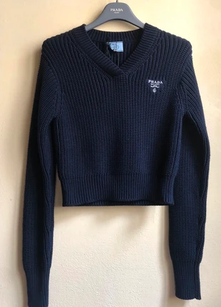 Maglia blu Prada, marke: Prada, zustand: Neu, mit Etikett, größe: S / 36 / 8, 485,00 €, 509,95 € beinhaltet Vinted-Käuferschutz Pro