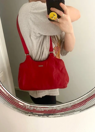 Rood red rouge bag handtas tas tasje leer lederen leren, merk: Vintage Dressing, staat: Goed, € 5,00, € 5,95 inclusief Kopersbescherming