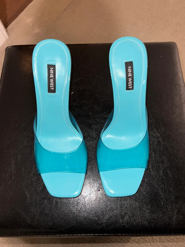 Nine West Zooza Transparent Heeled Mule 9M blue 1