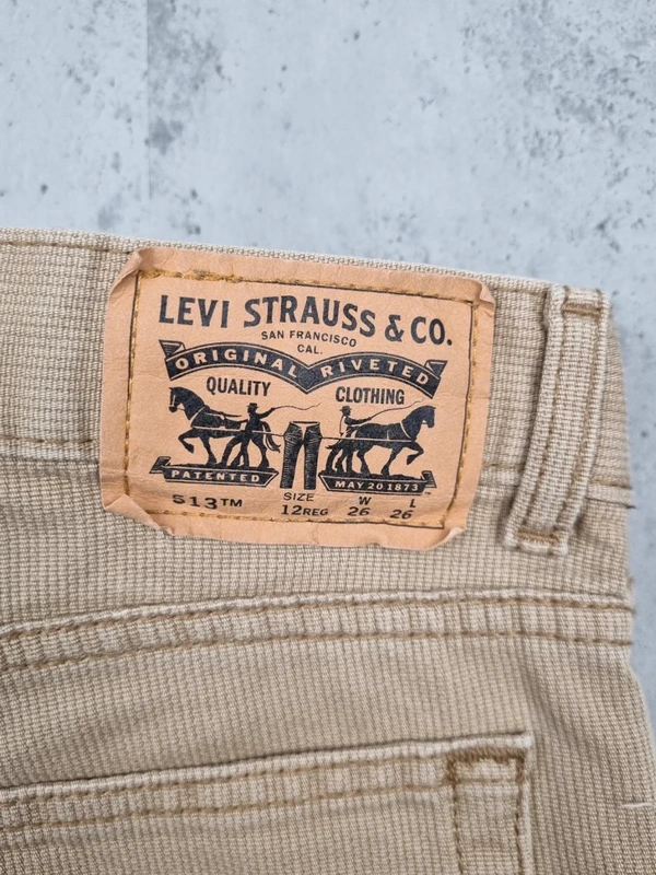 Jean Levi’s 513 Slim Straight en velours – Beige – Taille 34 Femme - photo numéro 12