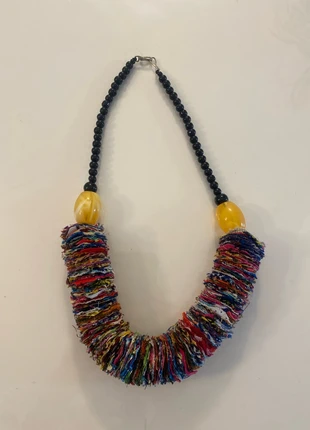 Collier perle et tissu, marca: Petit Créateur, estado: Novo sem etiquetas, €7.00, €8.05 inclui Proteção do Comprador