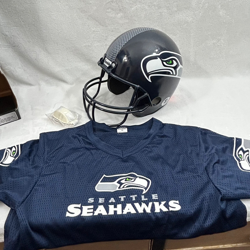 Seattle Seahawks NFL Football Franklin Helmet & Jersey Costume Set Youth Boys M 1
