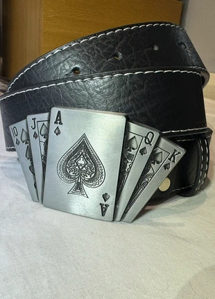 Playing cards black and white belt new y2k 110cm, brand: y2k, condition: New without tags, size: 44 in | 110 cm, £8.50, £9.63 includes Buyer Protection