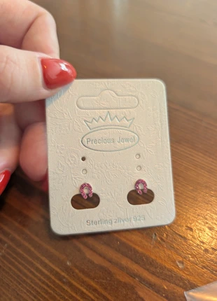 Oorbellen hoefijzers roze steentjes zilver, merk: Sterling zilver, staat: Nieuw zonder prijskaartje, € 7,50, € 8,58 inclusief Kopersbescherming