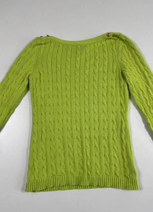 Pull torsadé vert fluo brodé – Lauren Ralph Lauren – Taille L, brand: Ralph Lauren, condizioni: Buone, taglia: L / IT 44 / EU 40, €13.50, €14.88 include la Protezione acquisti Pro