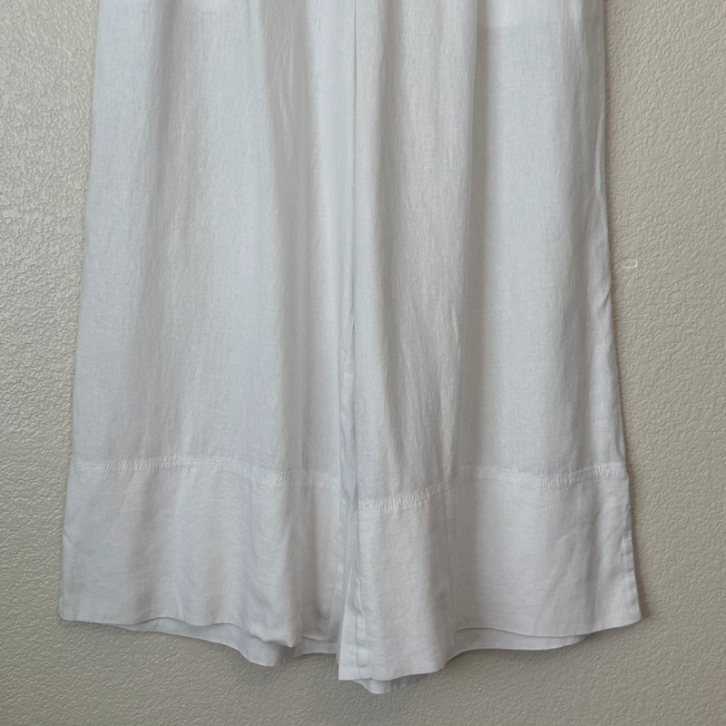 NWT Banana Republic Linen Blend White Wide Leg Crop Pants 4