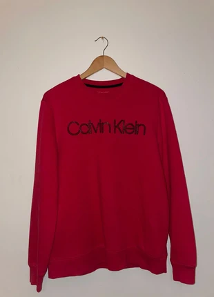 Calvin Klein Sweatshirt | Red | Embroidered Logo | Classic Crewneck | Size M, brand: Calvin Klein, condition: Good, size: M, €32.00, €34.30 includes Buyer Protection
