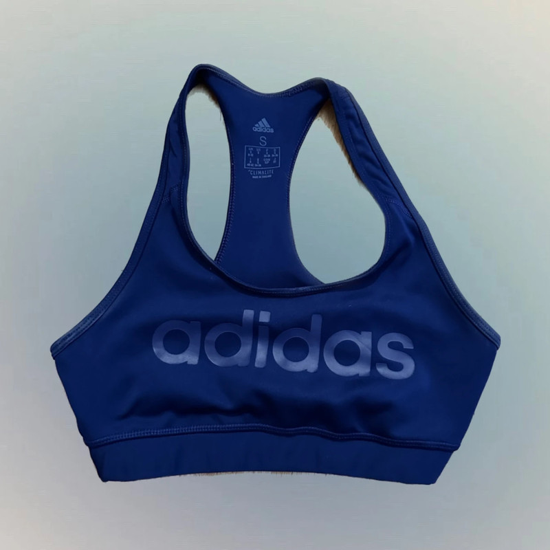 adidas blue racerback sports bra 1