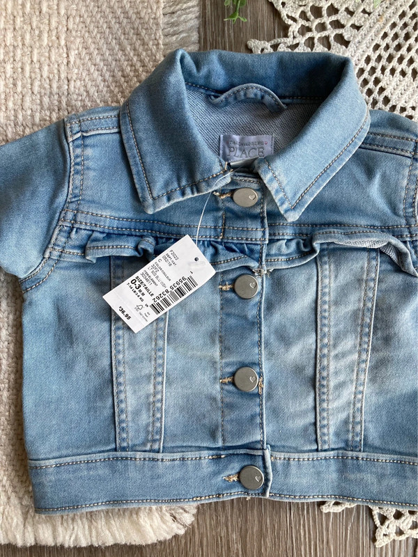 Baby The Children’s Place Denim Jean Jacket Size 0-3 Months Blue Snaps 5