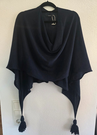 OPUS Apiera Poncho mit Quasten dunkelblauer Cape-Überwurf boho Wolle One Size vintage, marque: OPUS, état: Bon état, taille: L / 40 / 12, 12,00 €, 13,30 € Protection acheteurs incluse