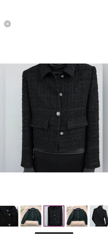 Zara Textured Short Black Blazer 5