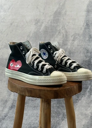 Converse Comme des Garçons PLAY Chuck 70’s High noire 40 EU unisexe, marca: Converse x Comme des Garçons, estado: Muito bom, tamanho: 40, €99.99, €105.69 inclui Proteção do Comprador Pro