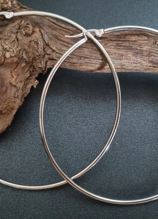 Grote zilverkleurige hoops 8 cm ● Stainlesssteel, état: Très bon état, 3,50 €, 4,38 € Protection acheteurs (Pro) incluse