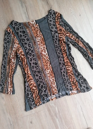 T-shirt manche longue imprimé léopard femme, estado: Muito bom, tamanho: L / 40 / 12, €2.00, €2.80 inclui Proteção do Comprador