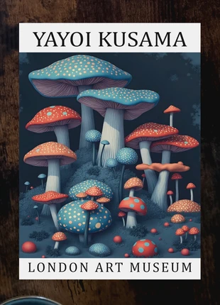 Affiche poster format A3 london art museum exposition mushroom yayoi kusama   green   red blue, état: Très bon état, 8,00 €, 9,10 € Protection acheteurs incluse