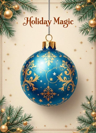 Cadre Art Déco Vintage Holiday Magic Boule Merry Christmas - Noel - Père noël, merk: Art Vintage, staat: Nieuw zonder prijskaartje, € 12,00, € 13,30 inclusief Kopersbescherming Pro