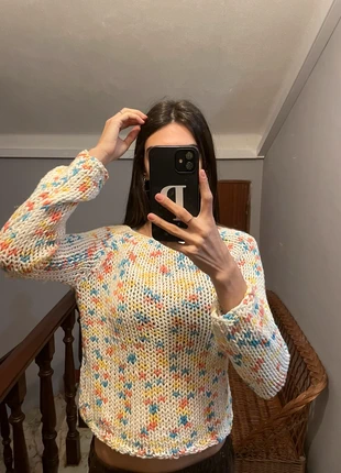 Hand knitted cotton sweater, marca: Hand Knitted, estado: Muito bom, tamanho: S / 36 / 8, €6.00, €7.00 inclui Proteção do Comprador