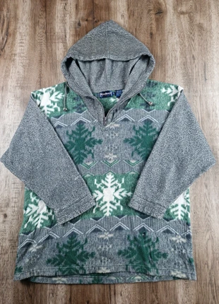 Hoodie polaire Weekend Edition motif flocons vert/gris taille L, marque: Vintage Dressing, état: Bon état, taille: L, 5,00 €, 5,95 € Protection acheteurs (Pro) incluse