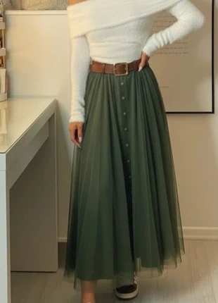 Jupe longue vert sapin fluide  chic. taille M, marke: Vintage Chic, zustand: Sehr gut, größe: M / 38 / 10, 46,90 €, 49,95 € beinhaltet Vinted-Käuferschutz Pro