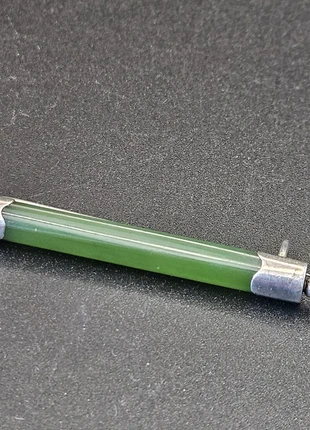 Antique Victorian Nephrite Jade Bar Pin Brooch Sterling Silver, brand: Silver, condition: Very good, £32.00, £34.30 includes Buyer Protection Pro