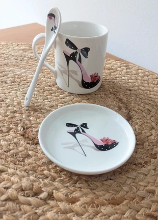Lot thé tasse cuillère soucoupe boudoir, merk: je ne sais pas, staat: Nieuw zonder prijskaartje, € 11,00, € 12,25 inclusief Kopersbescherming