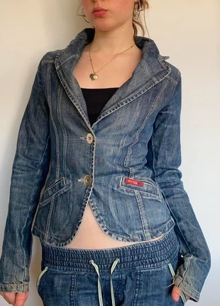 Denim button up jacket, vintage blazer dark denim, brand: other, condition: Very good, size: S / 8, £32.00, £34.30 includes Buyer Protection