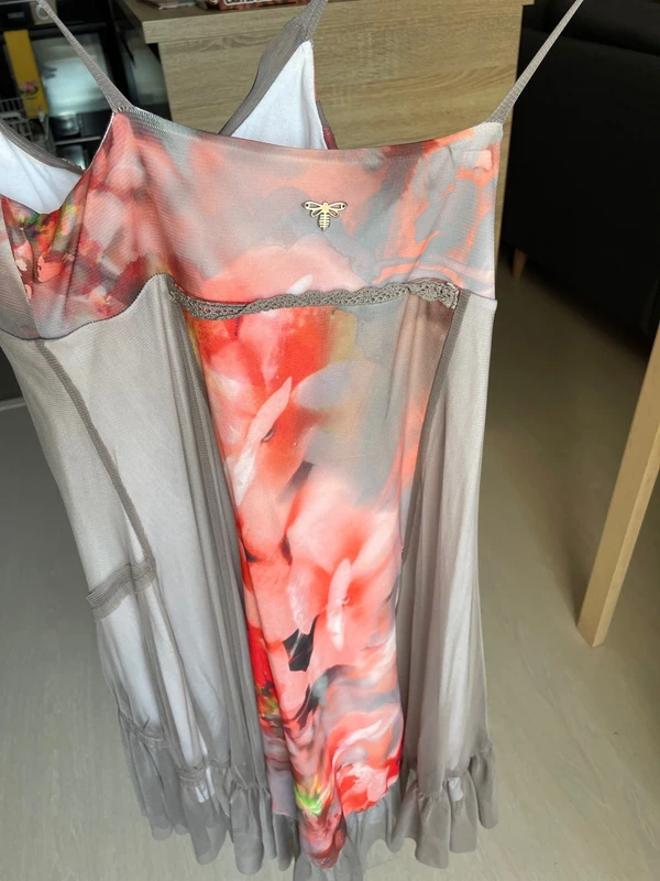 Robe légère - gris et orange - photo numéro 5