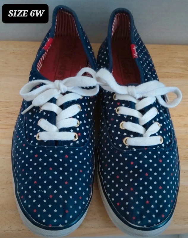 Keds patriotic stars lace-up tennis size 6 2