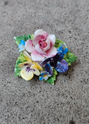Vintage 50s Crown Staffordshire porseleinen bloemen broche, marque: Vintage Dressing, état: Bon état, 20,00 €, 21,70 € Protection acheteurs (Pro) incluse