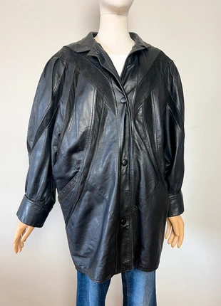 Manteau Blouson Cuir Oversize Noir Vintage T. 42 (L/XL) - Détails Daim-Années 80/90, marke: Vintage, zustand: Sehr gut, größe: XL / 42 / 14, 69,00 €, 73,15 € beinhaltet Vinted-Käuferschutz Pro