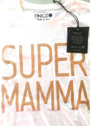 T-shirt "Super Mamma" #Narciso tg. S, merk: Narciso, staat: Nieuw met prijskaartje, maat: S / 36 / 8, € 10,00, € 11,20 inclusief Kopersbescherming