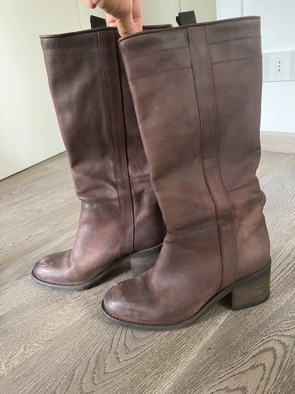 Stivale marrone best sale pelle