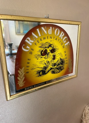 Magnifique,miroir publicitaire grain d orge , Vintage, hyper Deco, brand: Rare, condition: Good, €20.00, €21.70 includes Buyer Protection Pro