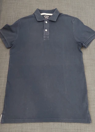 Polo azul marinho Bershka homem 👕 Tamanho S slim fit, marca: Bershka, estado: Bom, tamanho: S, €1.90, €2.70 inclui Proteção do Comprador