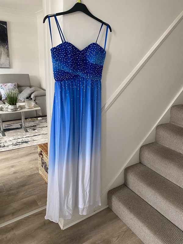 SILVER prom dress, worn once , great condition , taking