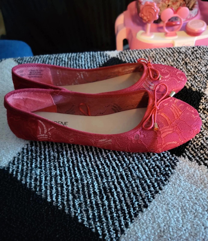 Red laced ballet flats - Vinted
