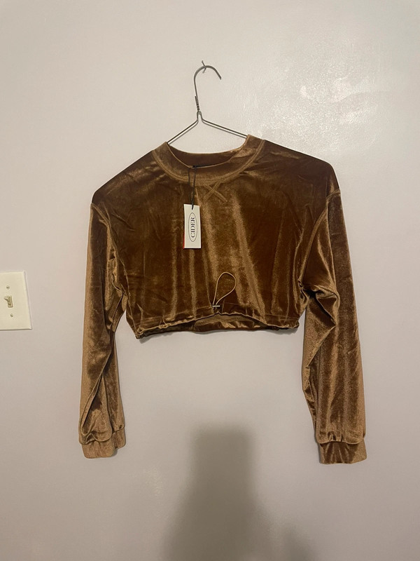 NWT gold color crop top 1