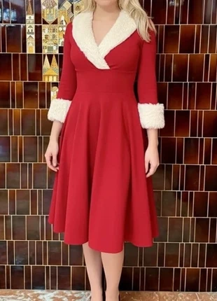 Robe rouge hiver à col fourrure Taille S, brand: ZOE SHOP, condition: Very good, size: S / 36 / 8, €39.90, €42.60 includes Buyer Protection Pro