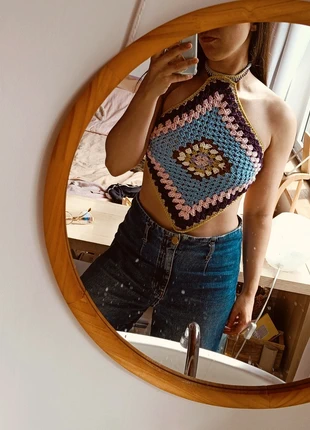 Top losange en crochet, marque: Fait Main, état: Très bon état, taille: S / 36 / 8, 20,00 €, 21,70 € Protection acheteurs incluse