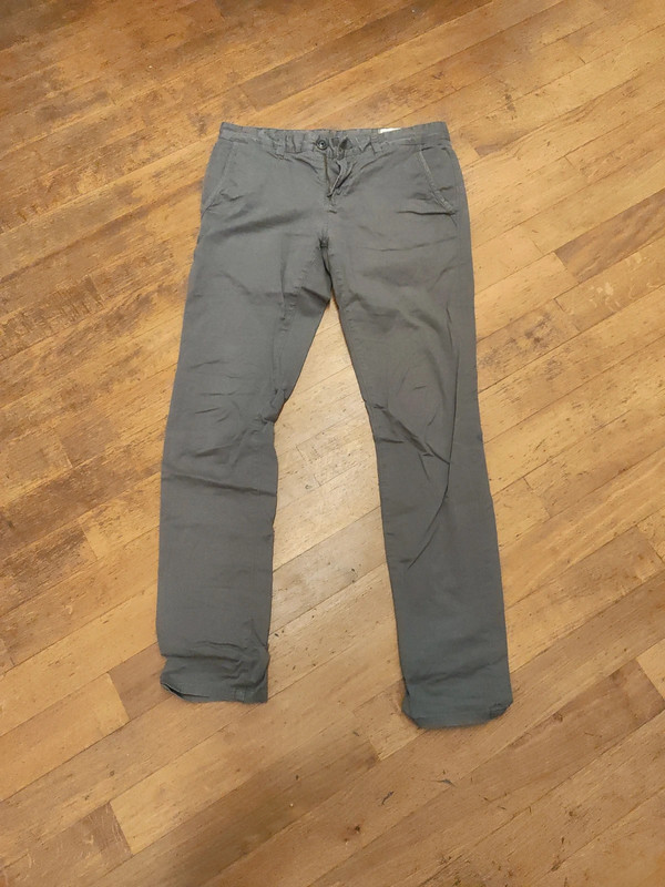 Pantalone grigio slim 1