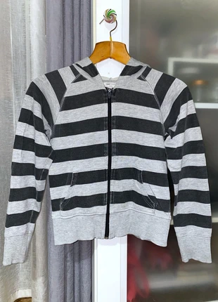 Felpa unisex a fasce grigio nera cappuccio tasche 🩶 sweatshirt fille garcon sudadera chica Nino, marke: H&M, zustand: Sehr gut, größe: 12 Jahre / 152, 2,00 €, 2,80 € inklusive Vinted-Käuferschutz