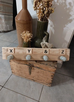 Porte manteaux vintage decapé et patiné ambiance bohème brocante campagne chic, marque: Vintage Love, état: Très bon état, 6,50 €, 7,53 € Protection acheteurs incluse