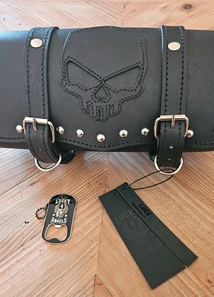 Sacoche fourche moto cuir cloutée – Skull cousu – Fixation rapide – Cadeau Noël biker, marke: Lucky4Angels, zustand: Sehr gut, 42,80 €, 45,64 € inklusive Vinted-Käuferschutz