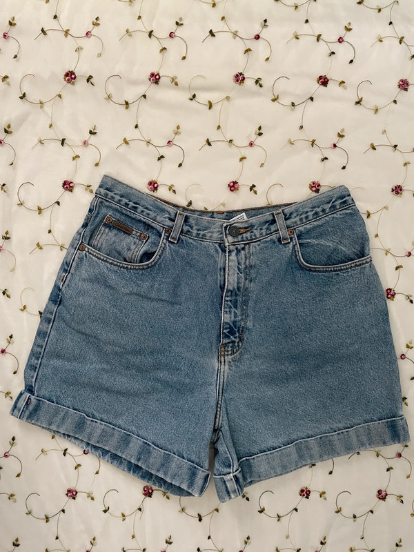 high waisted cuffed denim jeans 1