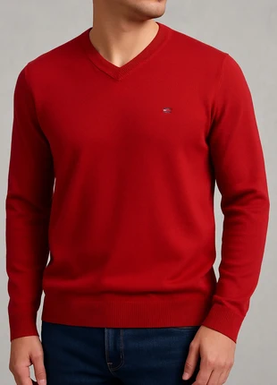 Pull Tommy Hilfiger Rouge Col V Logo Brodé  / Taille M, merk: Tommy Hilfiger, staat: Heel goed, maat: M, € 14,00, € 15,40 inclusief Kopersbescherming